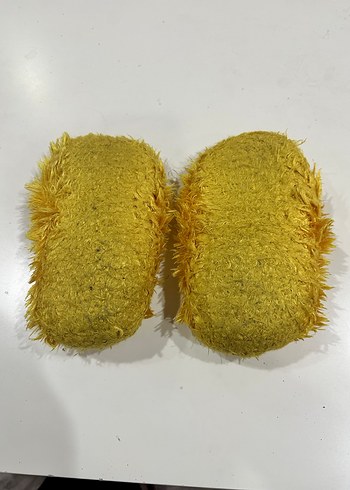 Sarı Yünlü Peluş Sıcak Panduf - Görsel 7