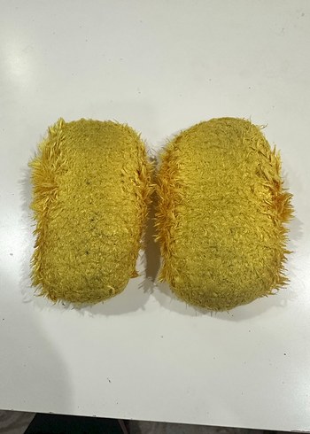 Sarı Yünlü Peluş Sıcak Panduf - Görsel 5