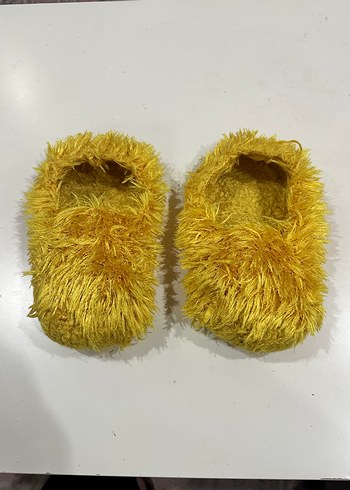 Sarı Yünlü Peluş Sıcak Panduf - Görsel 2