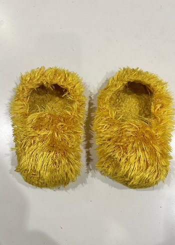 Sarı Yünlü Peluş Sıcak Panduf - Görsel 4