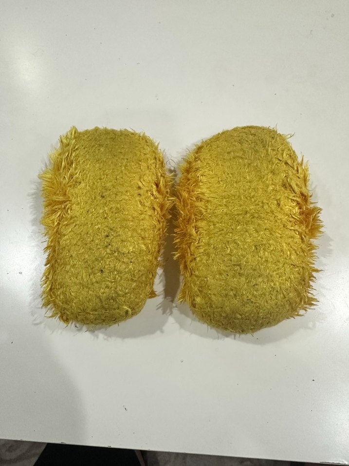 Sarı Yünlü Peluş Sıcak Panduf - Görsel 5