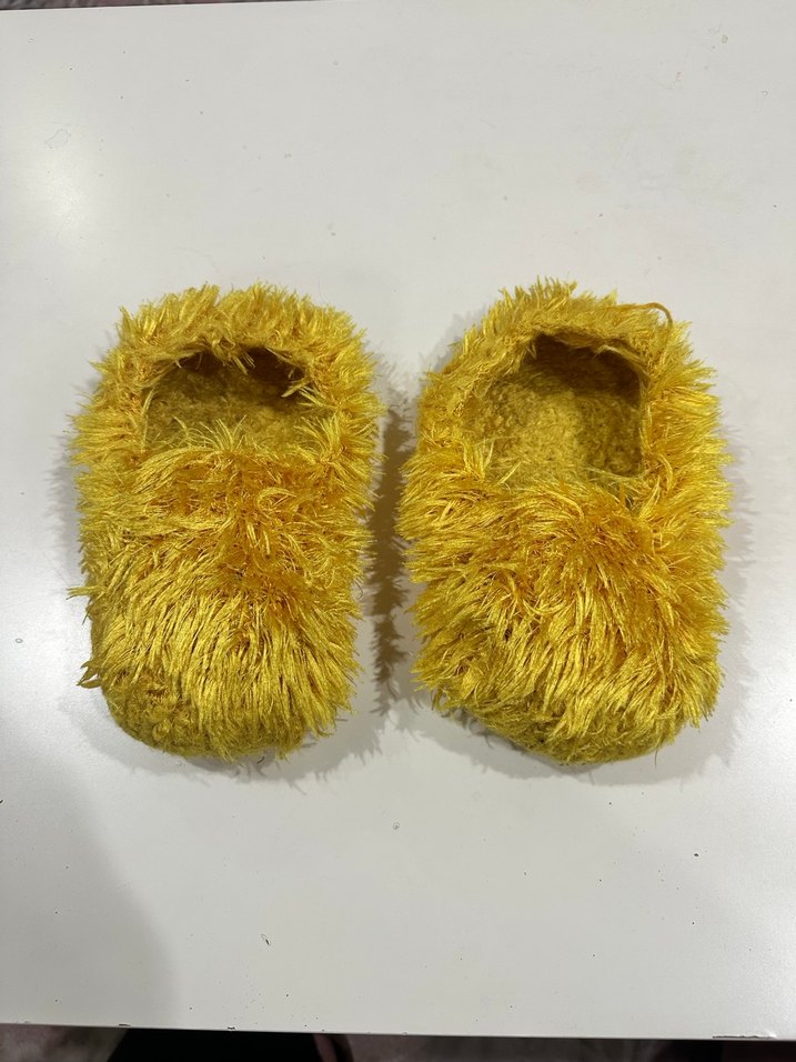 Sarı Yünlü Peluş Sıcak Panduf - Görsel 2