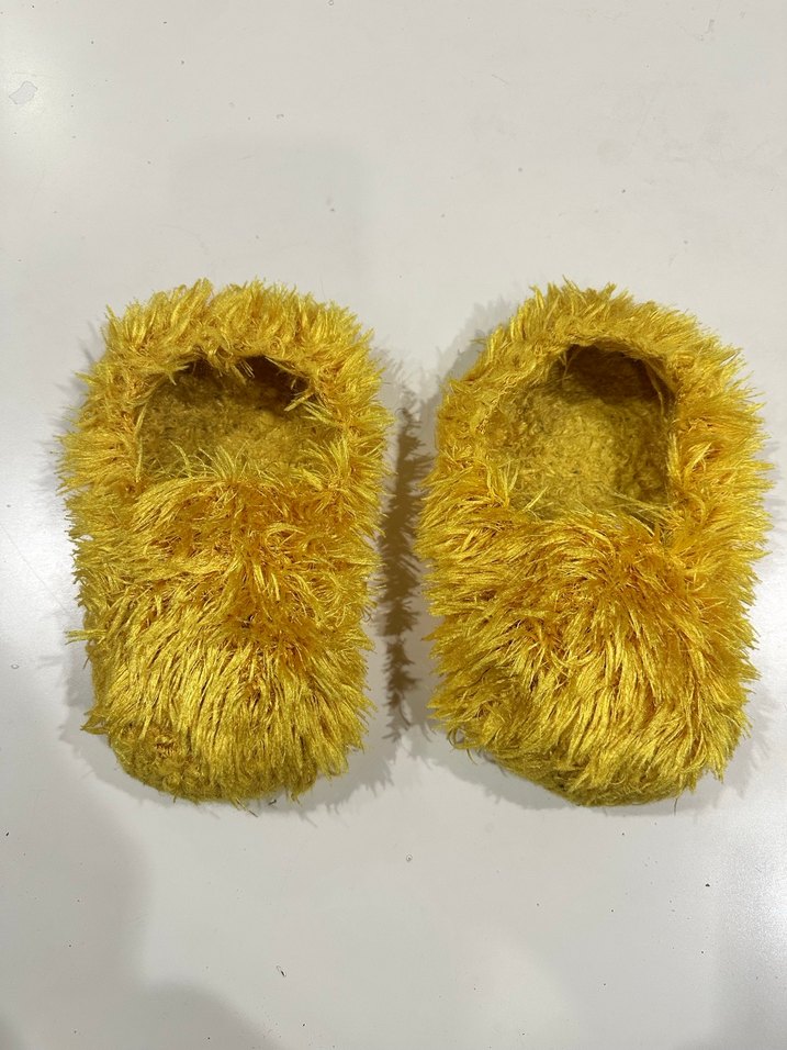 Sarı Yünlü Peluş Sıcak Panduf - Görsel 3