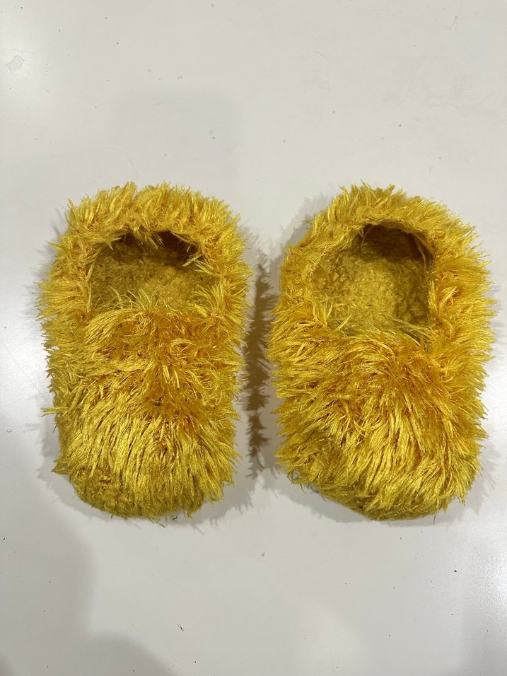 Sarı Yünlü Peluş Sıcak Panduf - Görsel 4