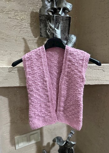 Pembe Örgü Kız Çocuk HIRKA - Görsel 3