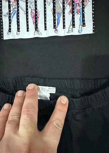 Kızlar için Siyah Kemerli Fitted Eşofman Takımı - Görsel 6