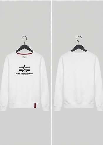 Armani Alpha İndustries Beyaz Logo Sweatshirt