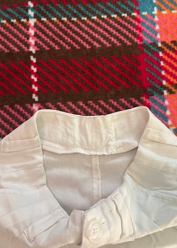 34 Beden beyaz Renk Beyaz Stradivarius Kadın Pamuklu Rahat Kesim Pantolon