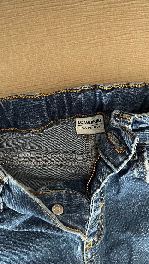 Düğmeli Erkek Çocuk Kot Pantolon - Görsel 3