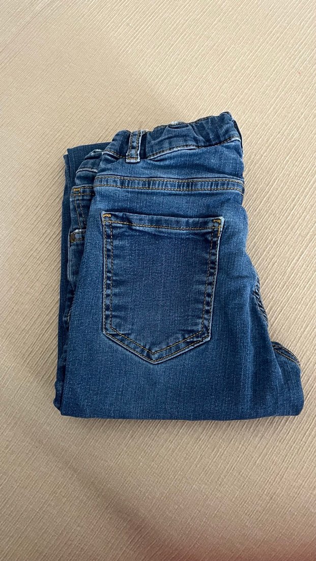 Düğmeli Erkek Çocuk Kot Pantolon - Görsel 4