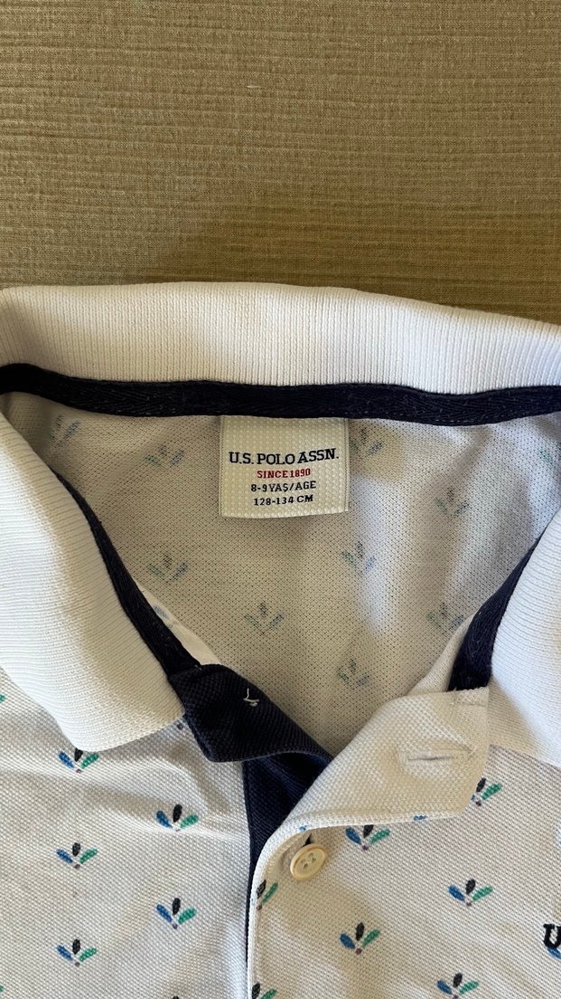 Beyaz Baskılı Erkek Çocuk Polo Tişört - Görsel 3