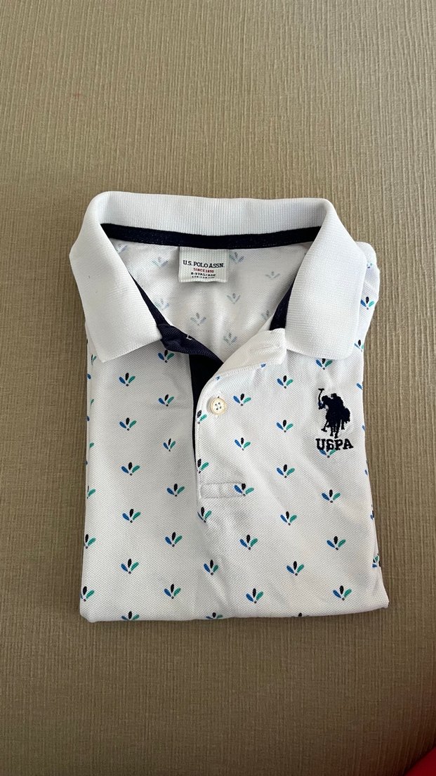 Beyaz Baskılı Erkek Çocuk Polo Tişört - Görsel 5