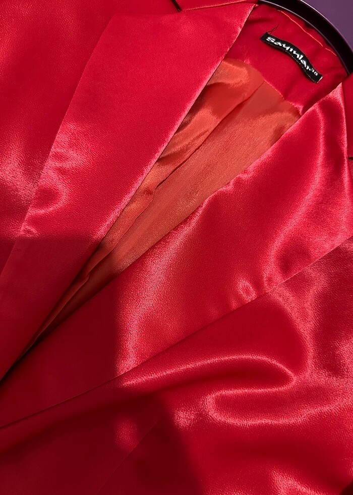 Saten kadın ceket - Görsel 5