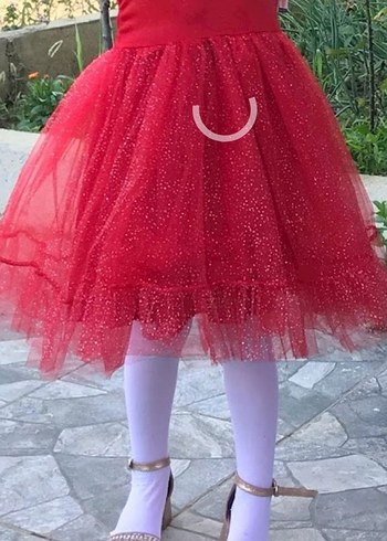 Kız Çocuk Kırmızı Parlak Fırfırlı Etek, #kınalık, kına