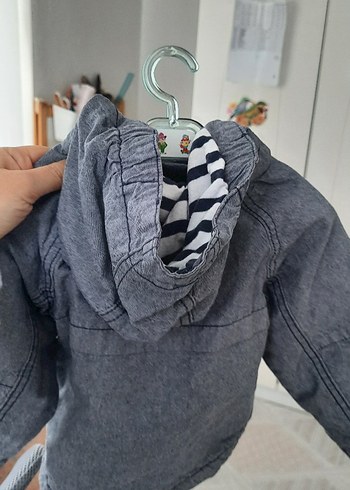 Erkek Çocuk Gri Denim Fermuarlı Ceket - Görsel 5