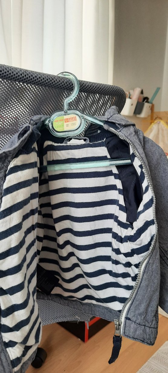 Erkek Çocuk Gri Denim Fermuarlı Ceket - Görsel 3