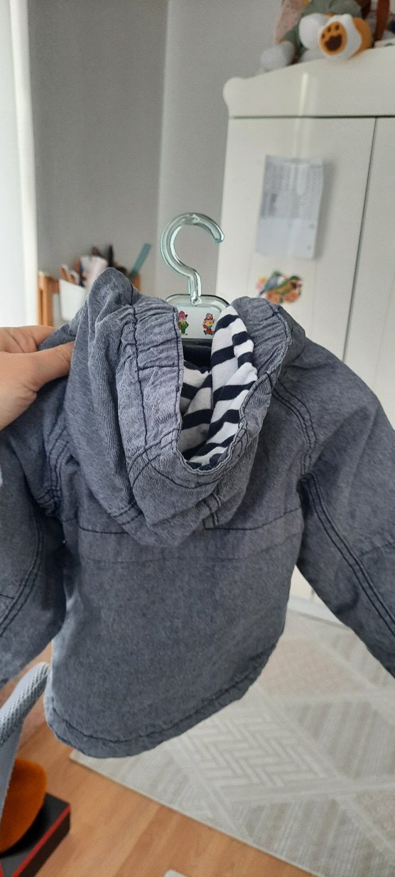 Erkek Çocuk Gri Denim Fermuarlı Ceket - Görsel 5