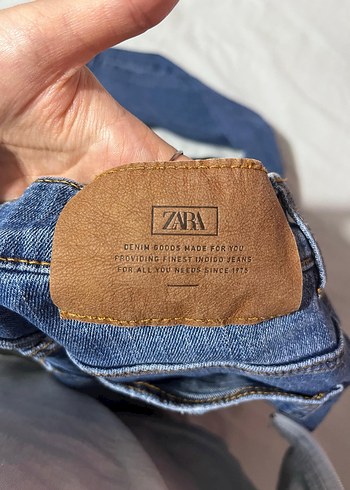 Zara Çocuk Mavi Baskılı Fermuarlı Jean