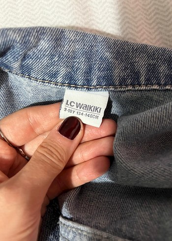 10 Yaş Beden mavi Renk Mavi Düğmeli Denim Ceket