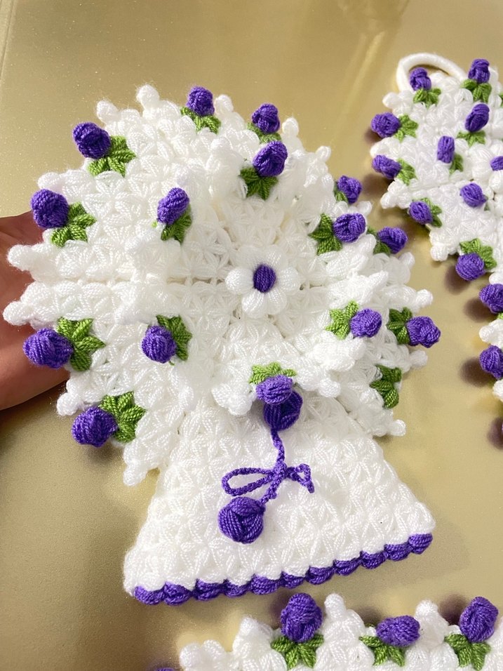 Mor Çiçekli lif takımı - Görsel 4