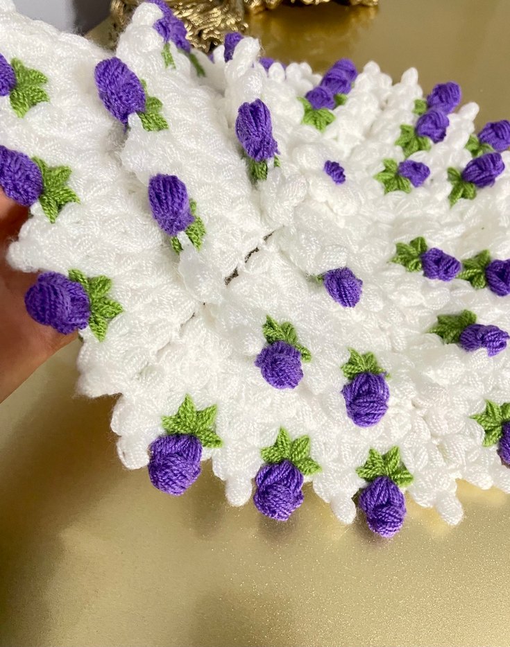 Mor Çiçekli lif takımı - Görsel 3