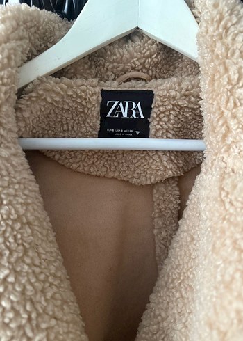 Zara Bej Uzun Peluş Kadın Kaban - Görsel 3