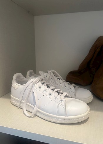 Beyaz Adidas Stan Smith Kadın Spor Ayakkabı - Görsel 3