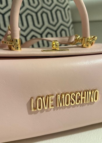 Pembe Love Moschino Deri Kadın Çanta - Görsel 5