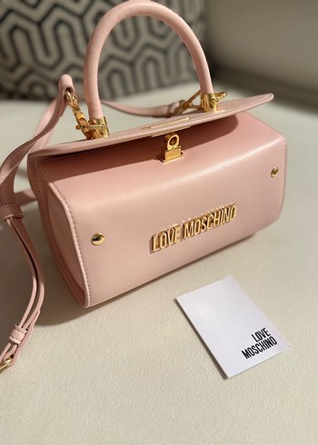 Pembe Love Moschino Deri Kadın Çanta - Görsel 3