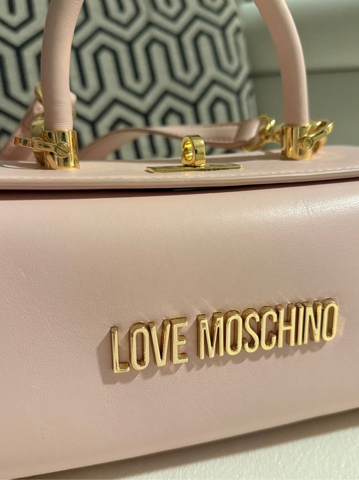 Pembe Love Moschino Deri Kadın Çanta - Görsel 5