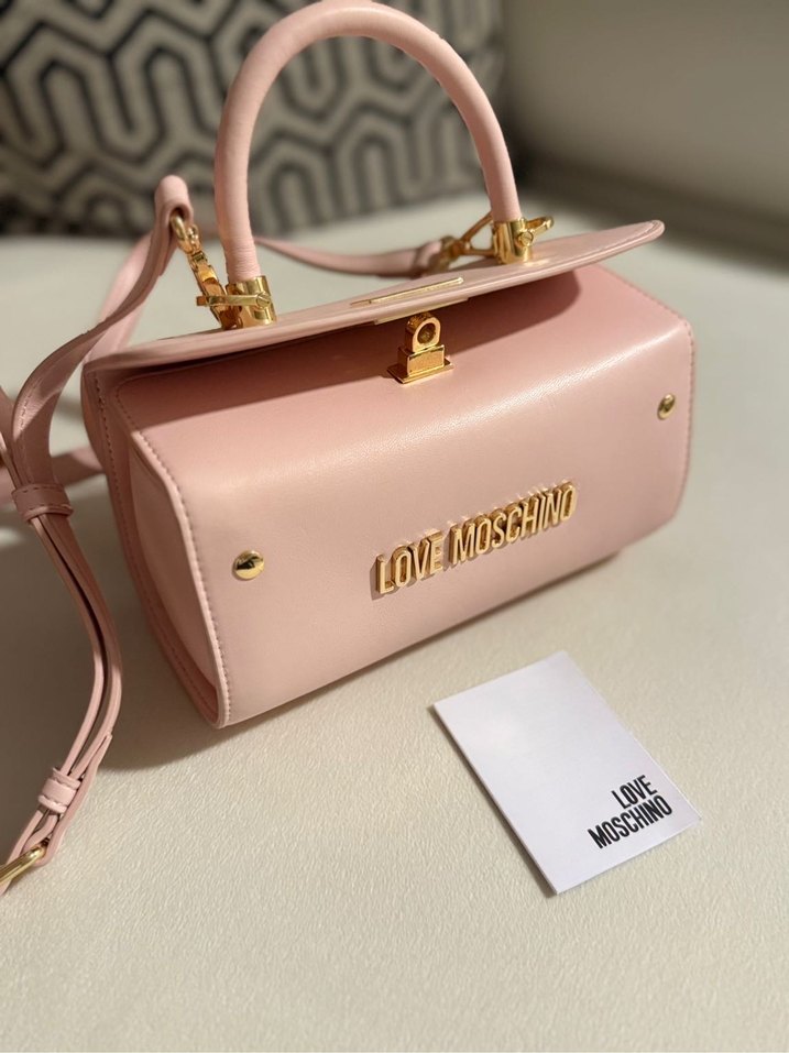Pembe Love Moschino Deri Kadın Çanta - Görsel 3