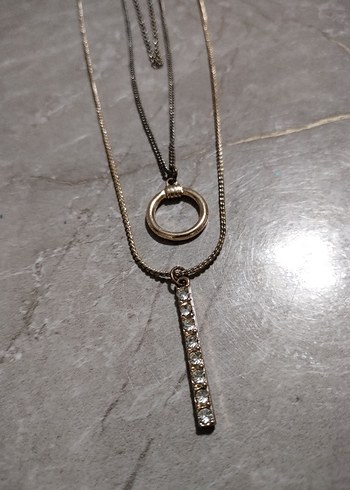 Beden Zincir Detaylı Minimalist Altın Kolye