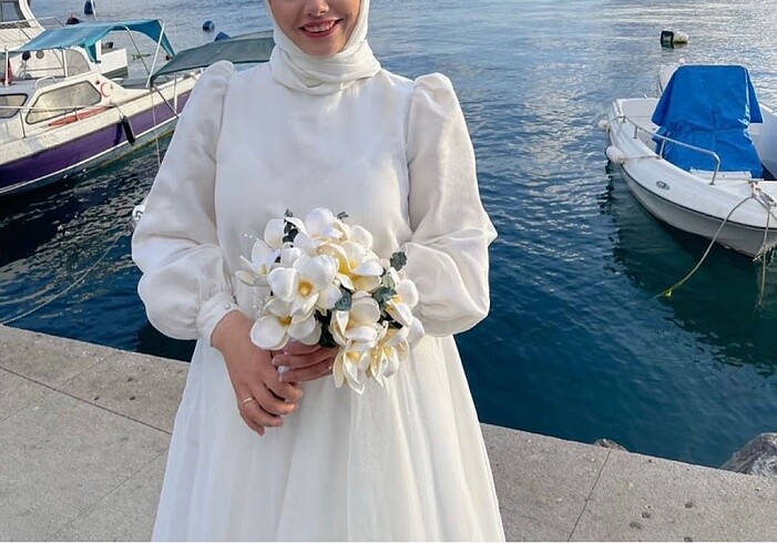38 Beden beyaz Renk Meliha tarhanaci peri beyaz nikah elbisesi