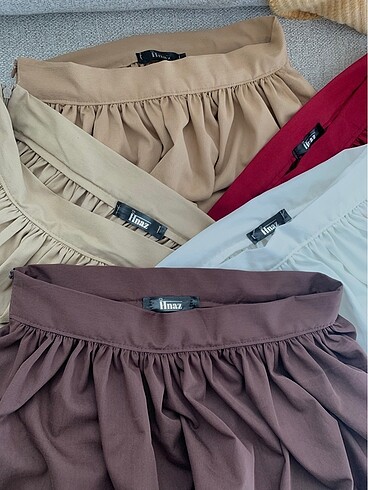 Büzgülü krep gabardin kumaş etek