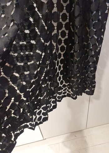 Uzun Siyah Dantel Plaj Elbisesi - Görsel 3