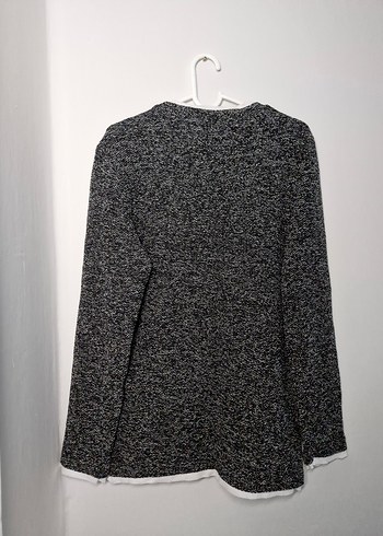 s Beden Gri Baskılı Uzun Kollu Triko Sweatshirt