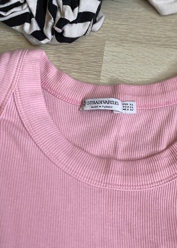 Stradivarius Pembe Pamuklu Kolsuz Atlet