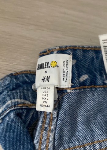 Baskılı Mavi Kadın Kot Pantolon - Görsel 2