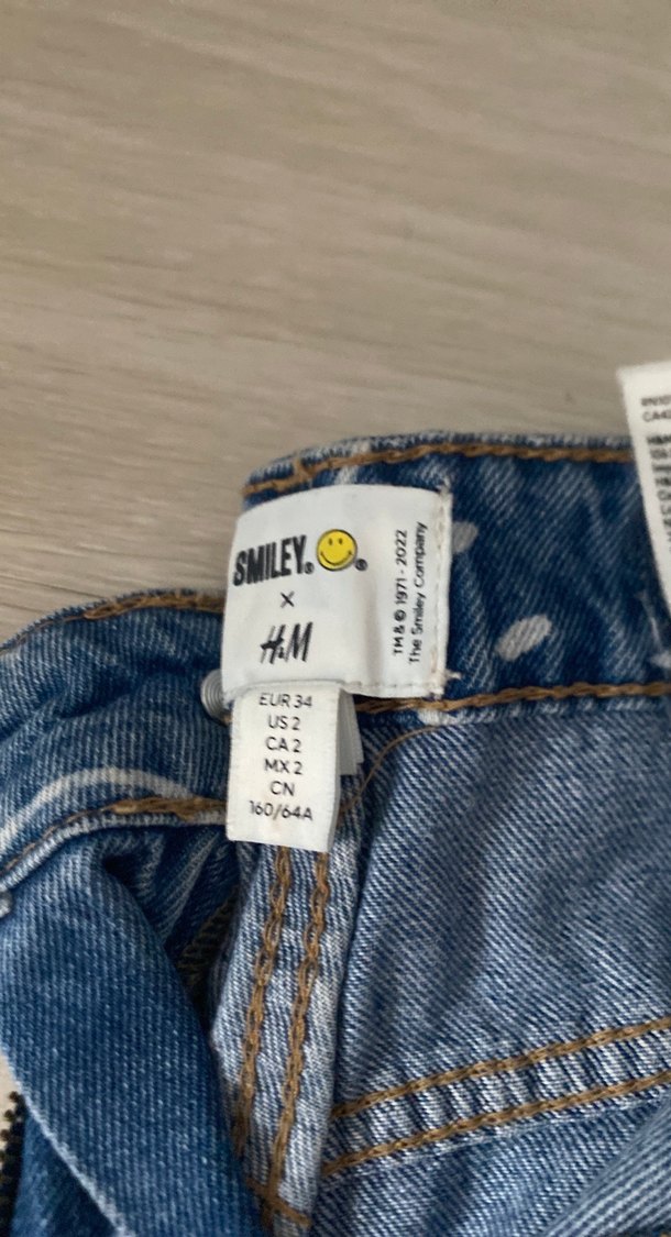 Baskılı Mavi Kadın Kot Pantolon - Görsel 2