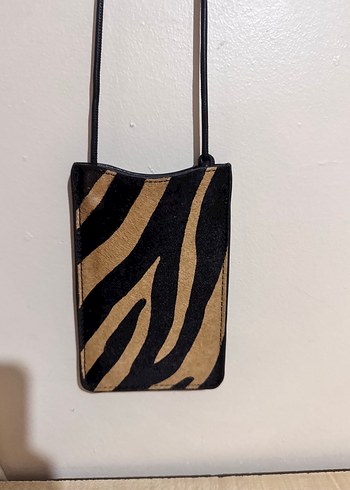 Mango Kahverengi Zebra Desenlitelefon çantası