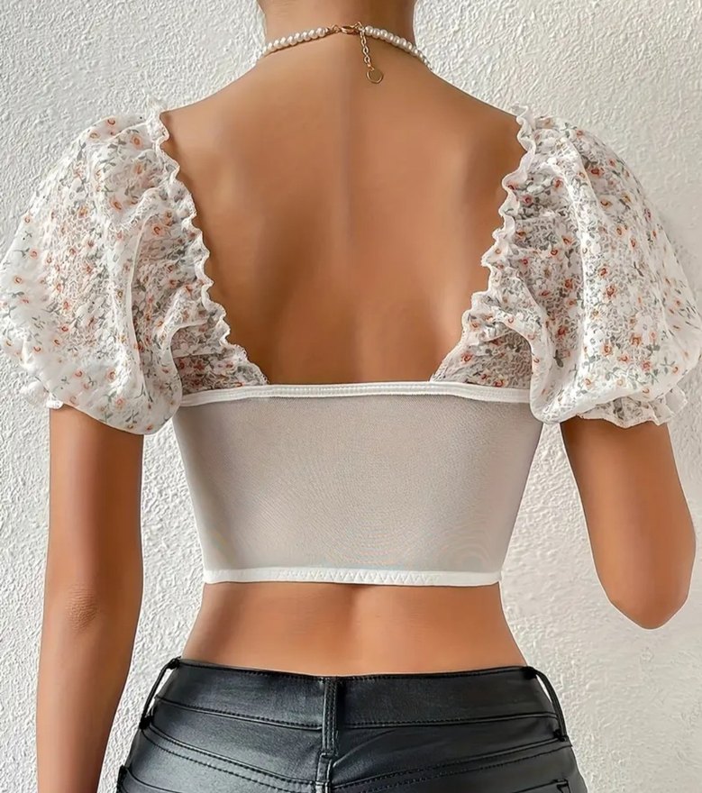 Dantel Detaylı Beyaz Nakışlı Mini Büstiyer - Görsel 3