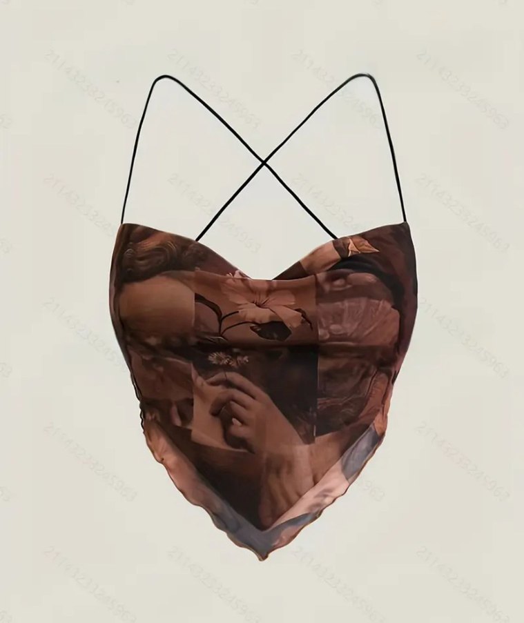 Kadın Kahverengi Drapeli Mini Straplez Bustiyer - Görsel 2