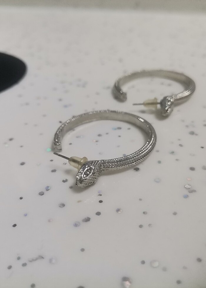 Yılan çelik küpe  - Görsel 2