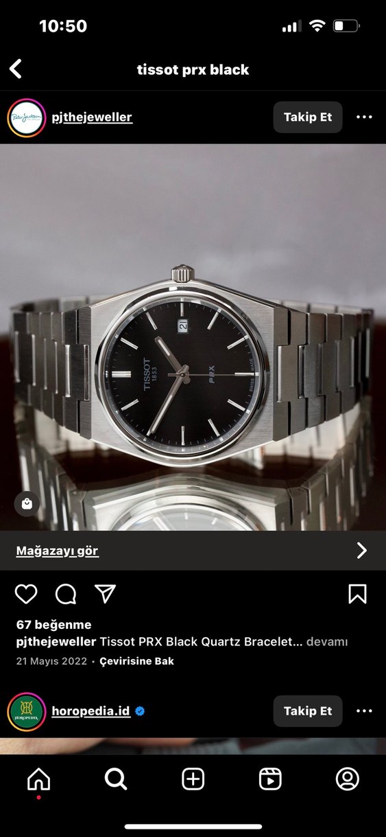 Tissot PRX Siyah Erkek Saat - Görsel 2