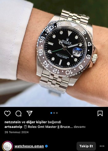 Rolex Gmt Master II Siyah Klasik Erkek Saati - Görsel 2