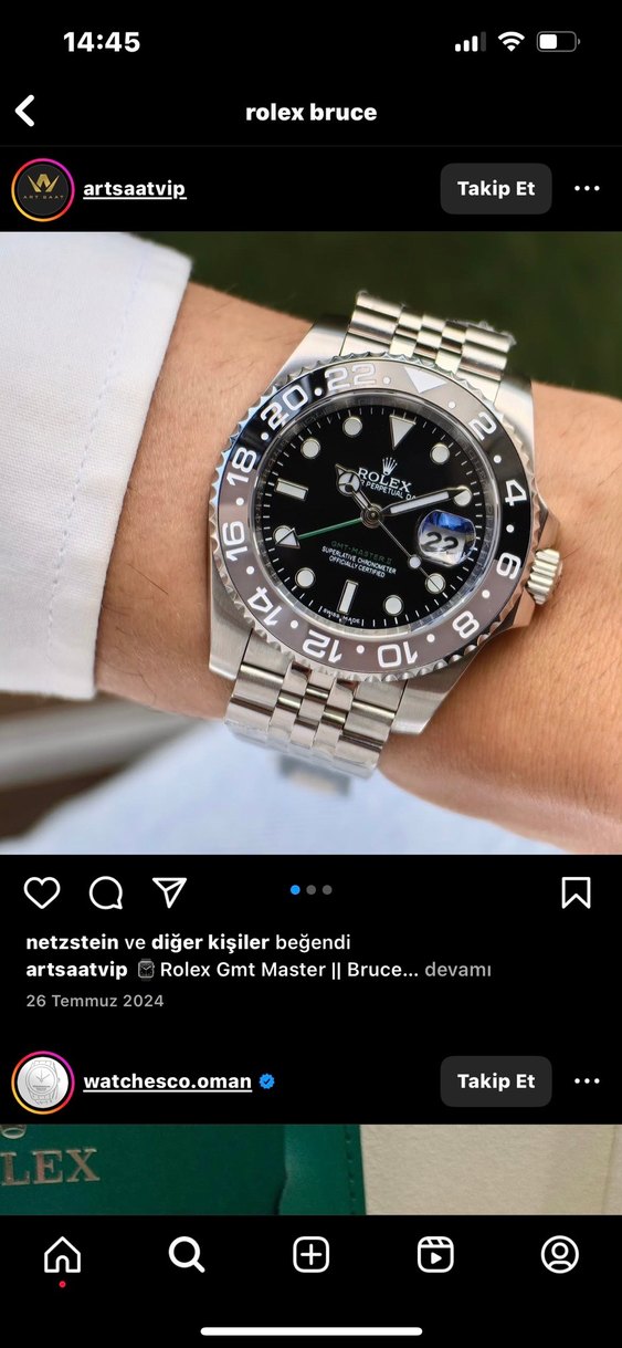 Rolex Gmt Master II Siyah Klasik Erkek Saati - Görsel 2