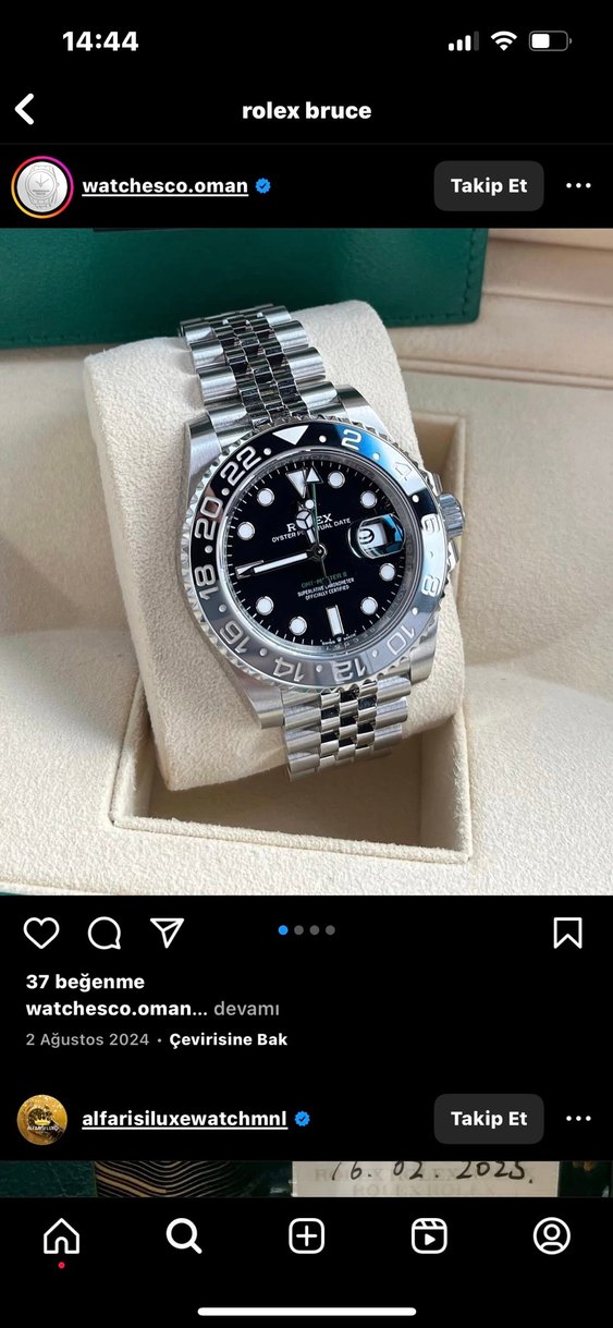 Rolex Gmt Master II Siyah Klasik Erkek Saati - Görsel 3