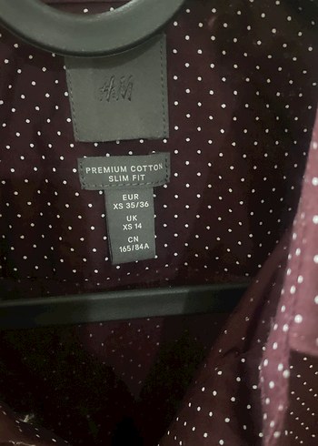 H&M Bordo Düğmeli Kısa Kollu Erkek Gömlek