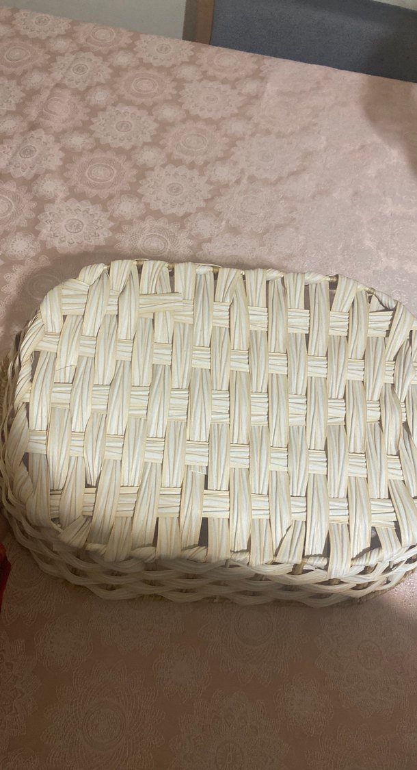 Bej Hasır Kulplu Sepet - Görsel 3