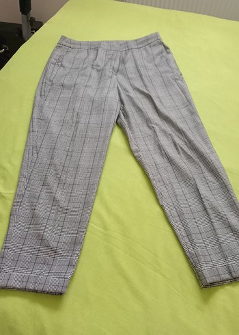 Gri Pilili Midi Kadın Kumaş Pantolon